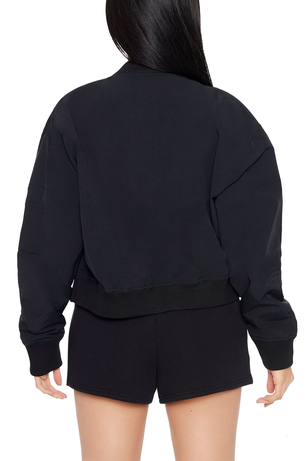 Zip-Up Cargo Bomber Jacket