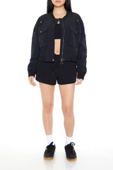 Zip-Up Cargo Bomber Jacket