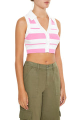 Cropped Stripe Sweater Vest
