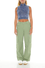 Cropped Half-Zip Sweater Vest