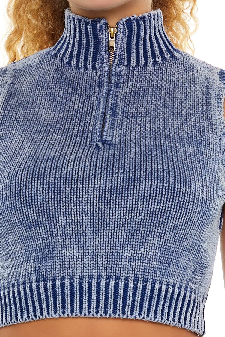 Cropped Half-Zip Sweater Vest