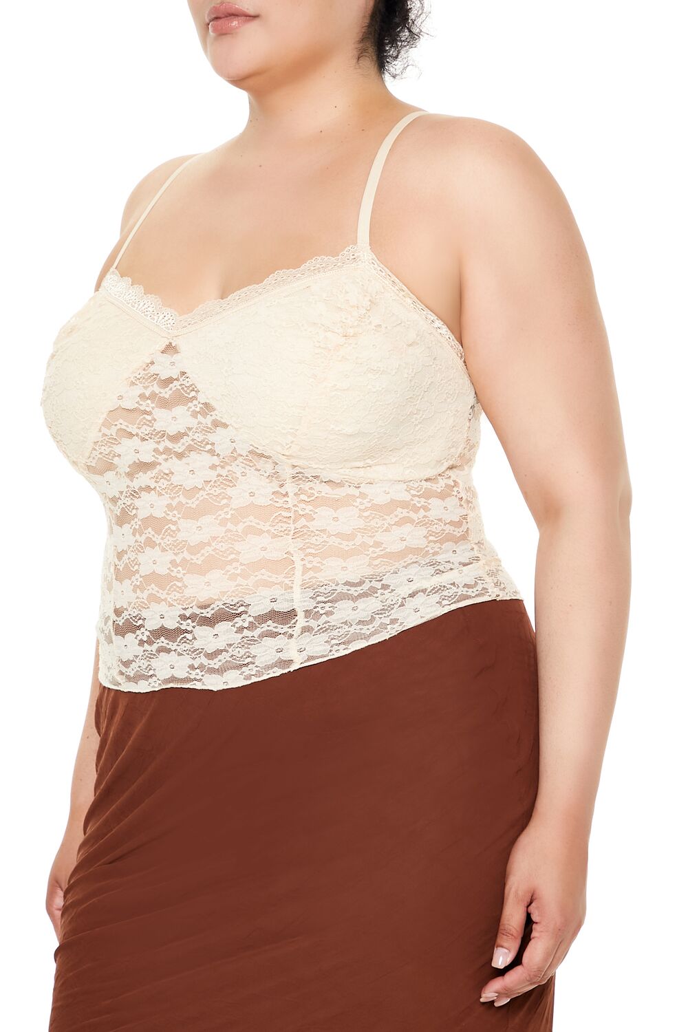 Plus Size Sheer Lace Cami