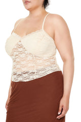 Plus Size Sheer Lace Cami