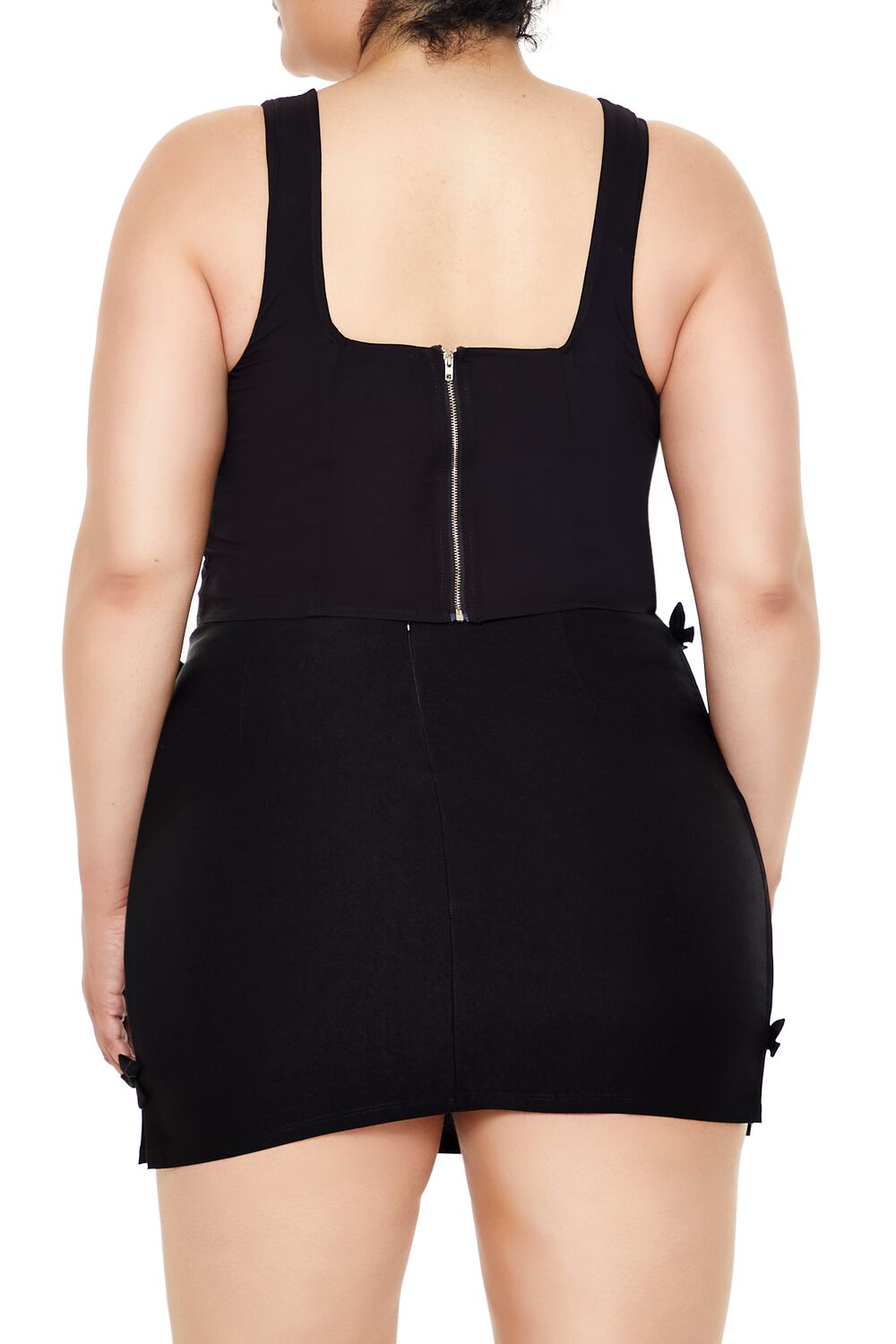 Plus Size Two-Tone Bow Crop Top