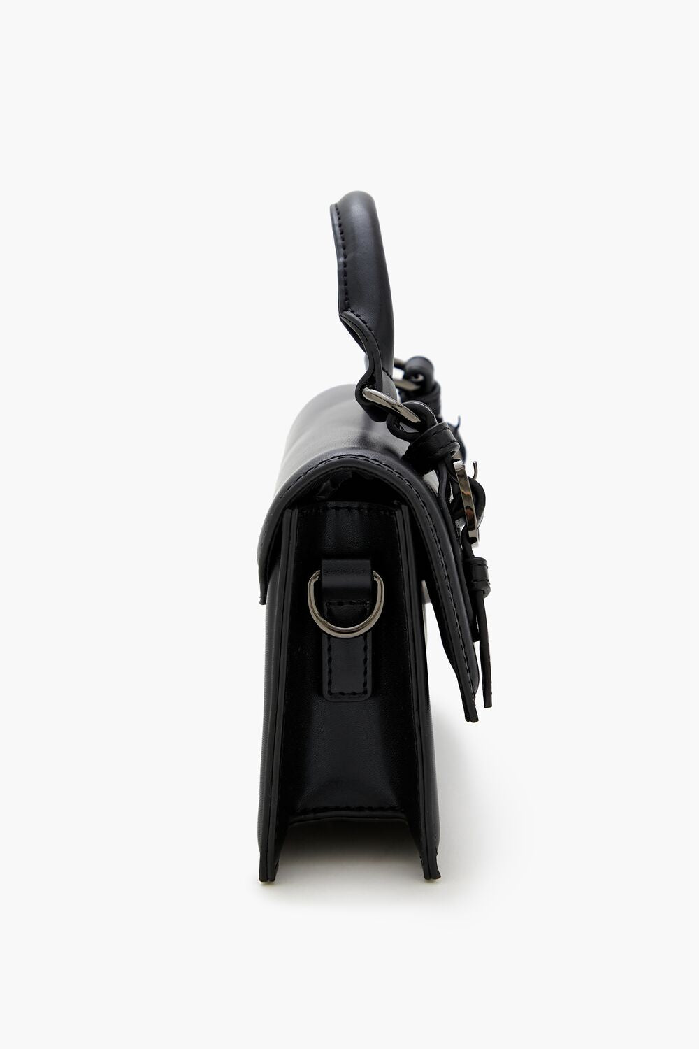 Buckled Faux Leather Crossbody Bag
