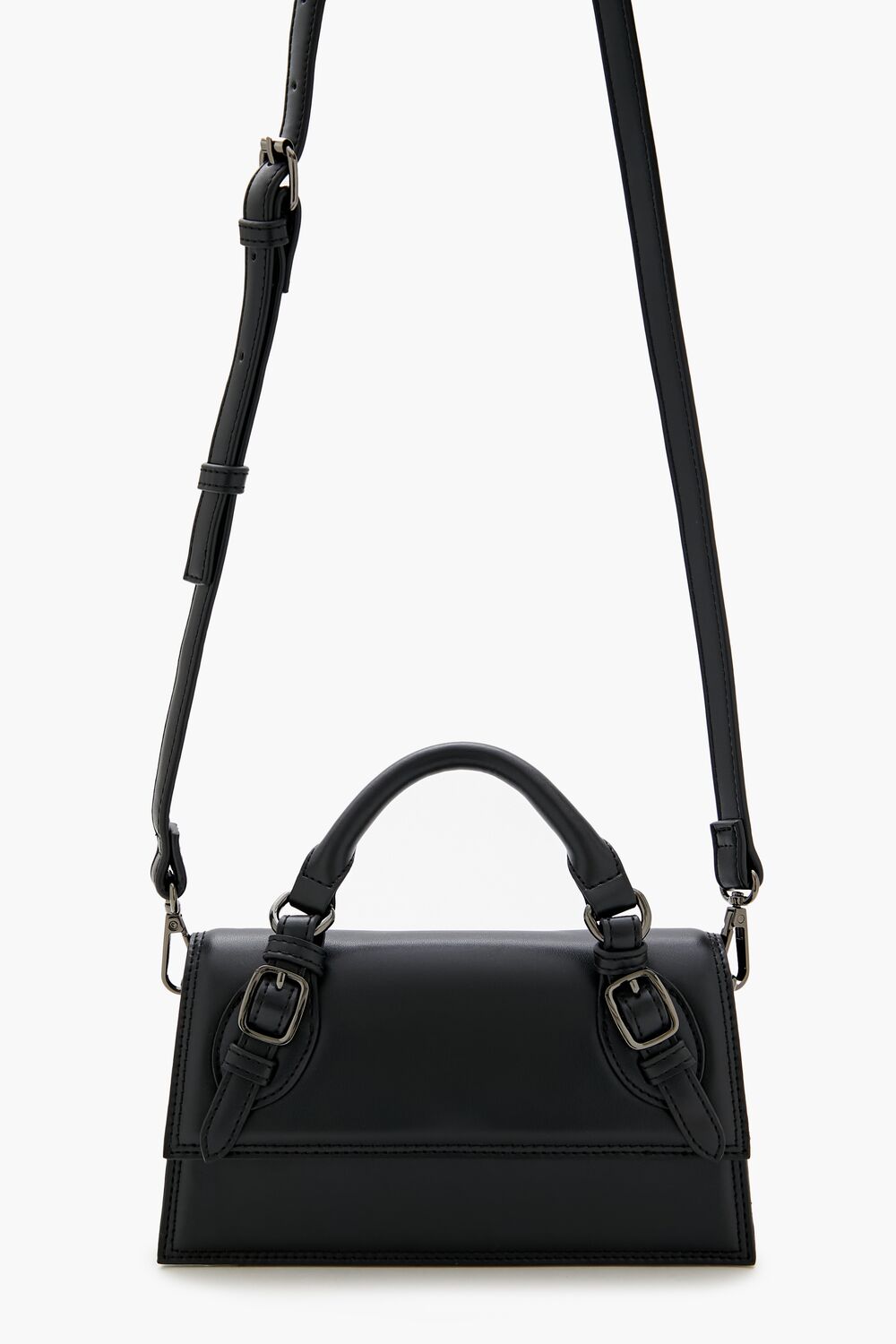 Buckled Faux Leather Crossbody Bag
