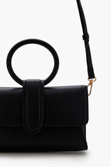 Faux Leather O-Ring Crossbody Bag