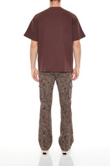 Slim-Fit Leaf Print Cargo Pants