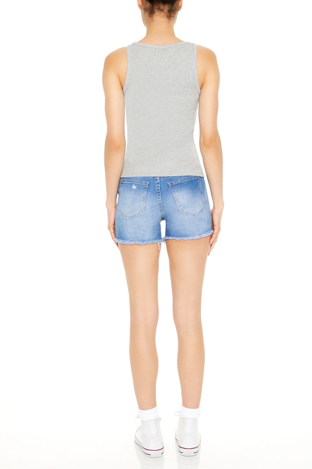 Buttoned Denim Shorts