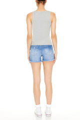 Buttoned Denim Shorts