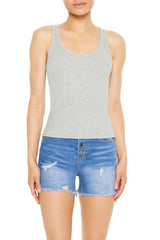 Buttoned Denim Shorts