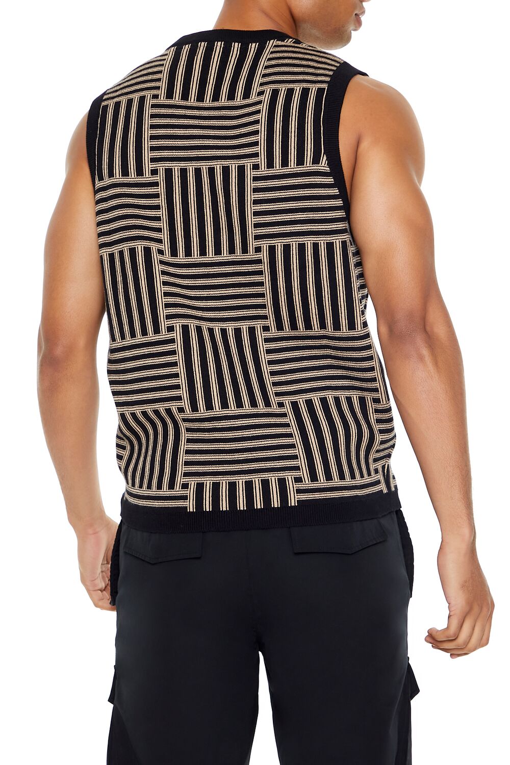 Geo Print Zip-Up Sweater Vest
