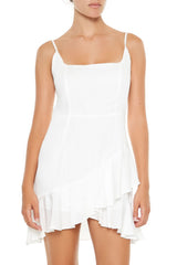 Flounce Tulip-Hem Mini Dress