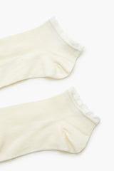 Ruffle-Trim Ankle Socks Set - 3 pack