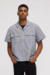 Cropped Mixed Plaid Shirt