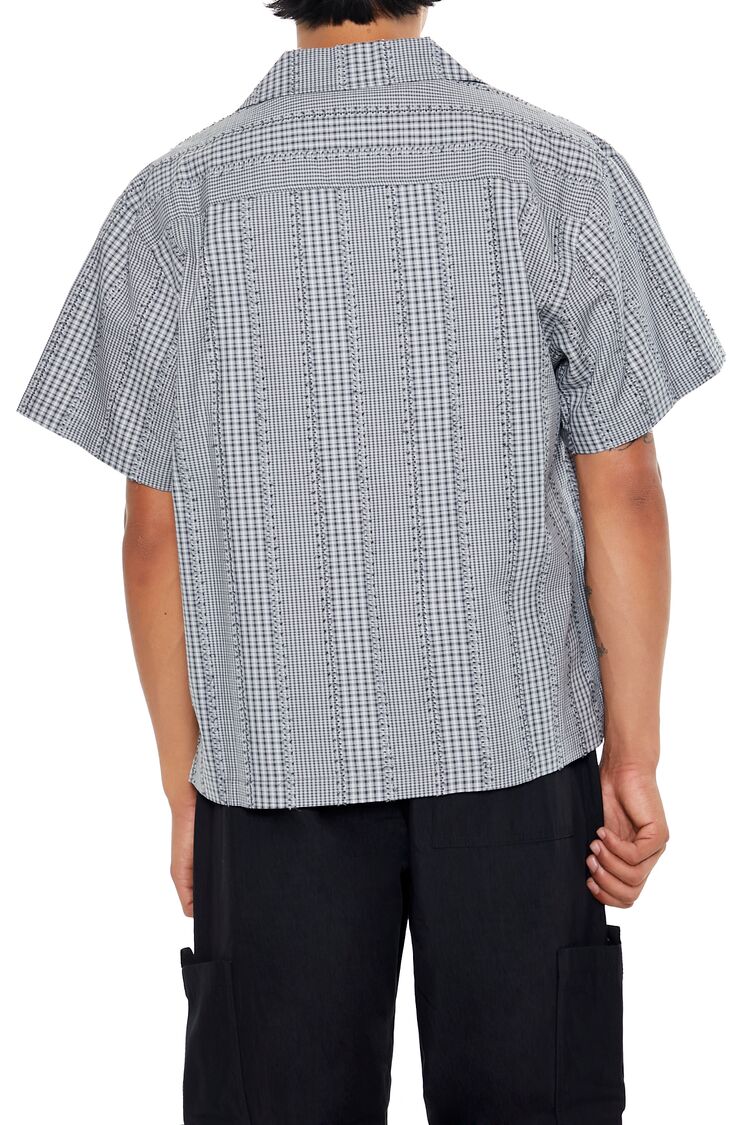 Cropped Mixed Plaid Shirt