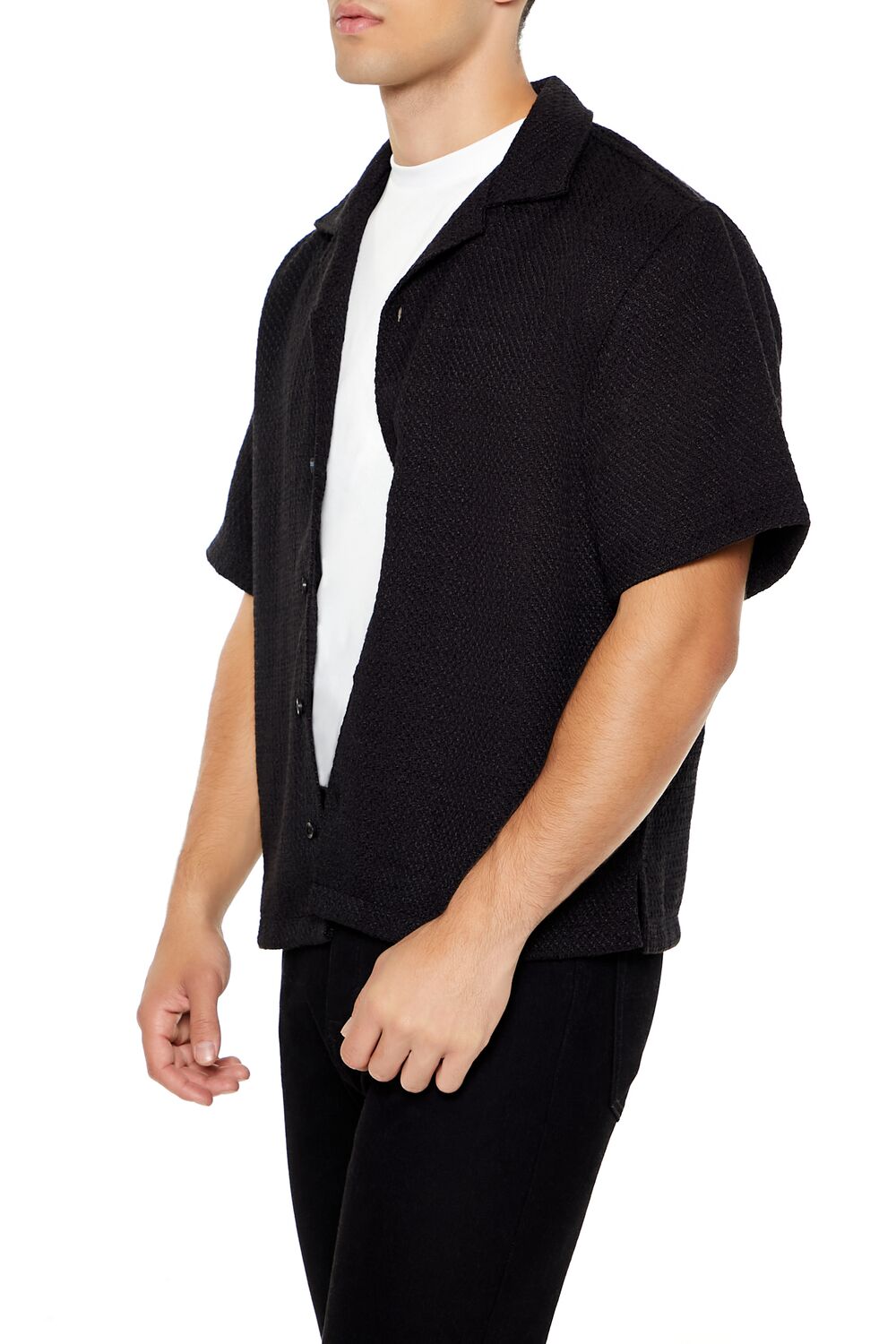 Boxy Cropped Boucle Shirt