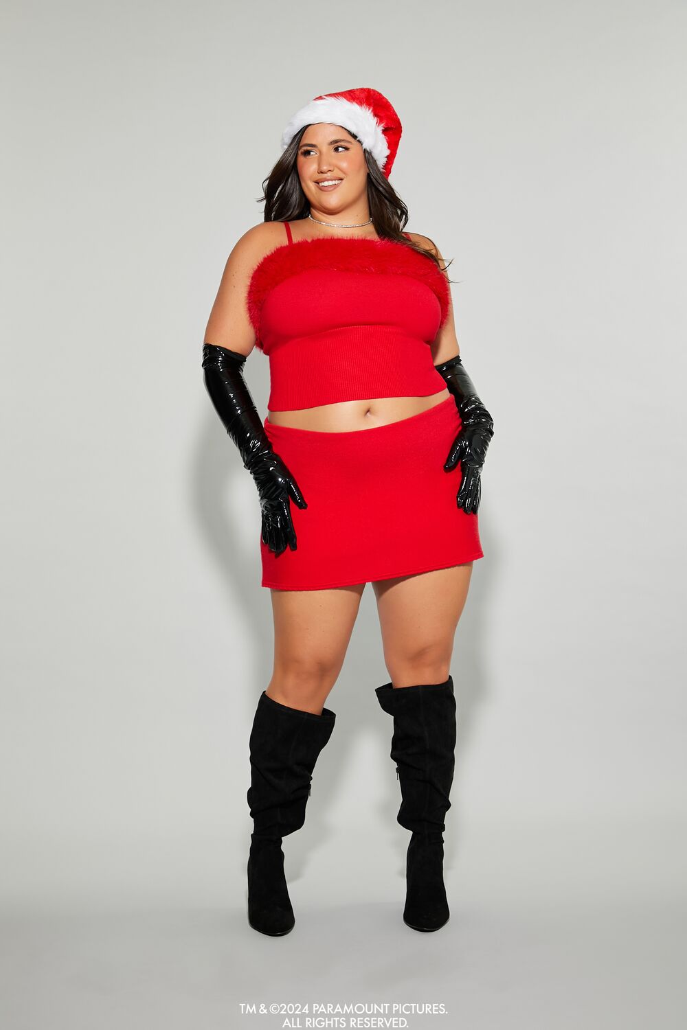 Plus Size Mean Girls Faux Fur Sweater-Knit Cami
