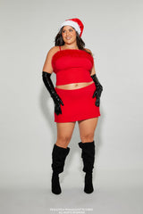 Plus Size Mean Girls Faux Fur Sweater-Knit Cami