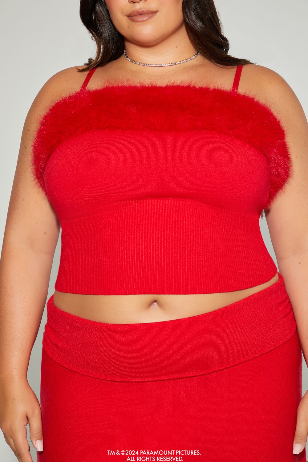 Plus Size Mean Girls Faux Fur Sweater-Knit Cami