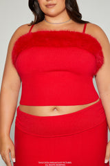 Plus Size Mean Girls Faux Fur Sweater-Knit Cami