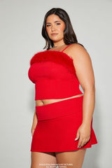Plus Size Mean Girls Faux Fur Sweater-Knit Cami