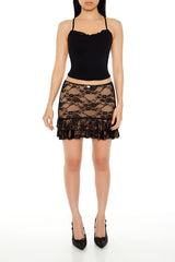 Lace-Up Corset Cropped Cami