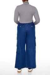Plus Size Mid-Rise Cargo Jeans