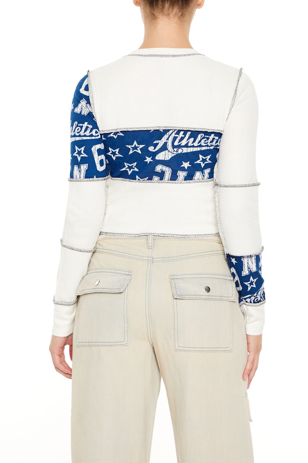 Colorblock Split-Neck Crop Top