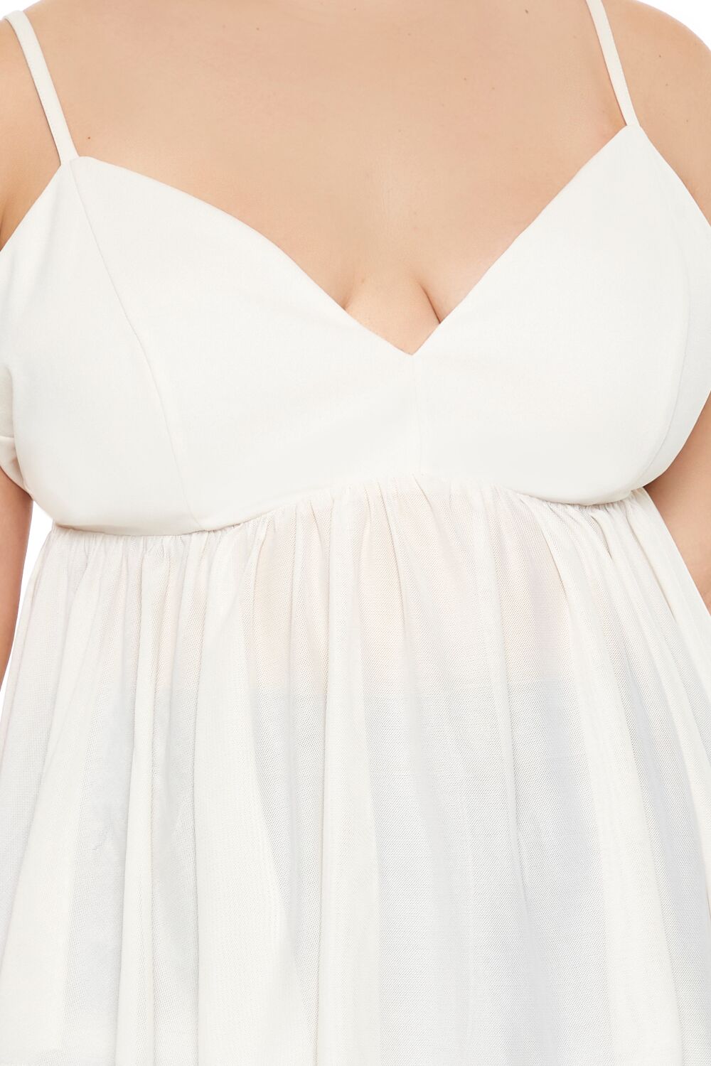 Plus Size Sheer Mesh Flounce Cami