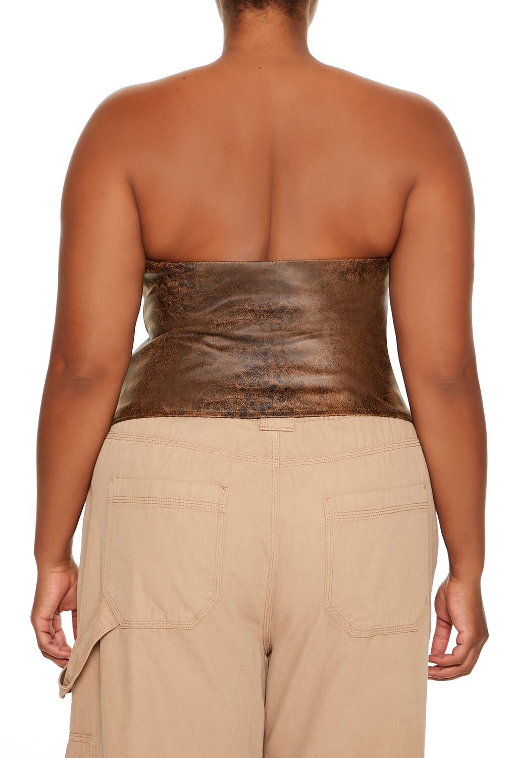 Plus Size Faux Leather Tube Top
