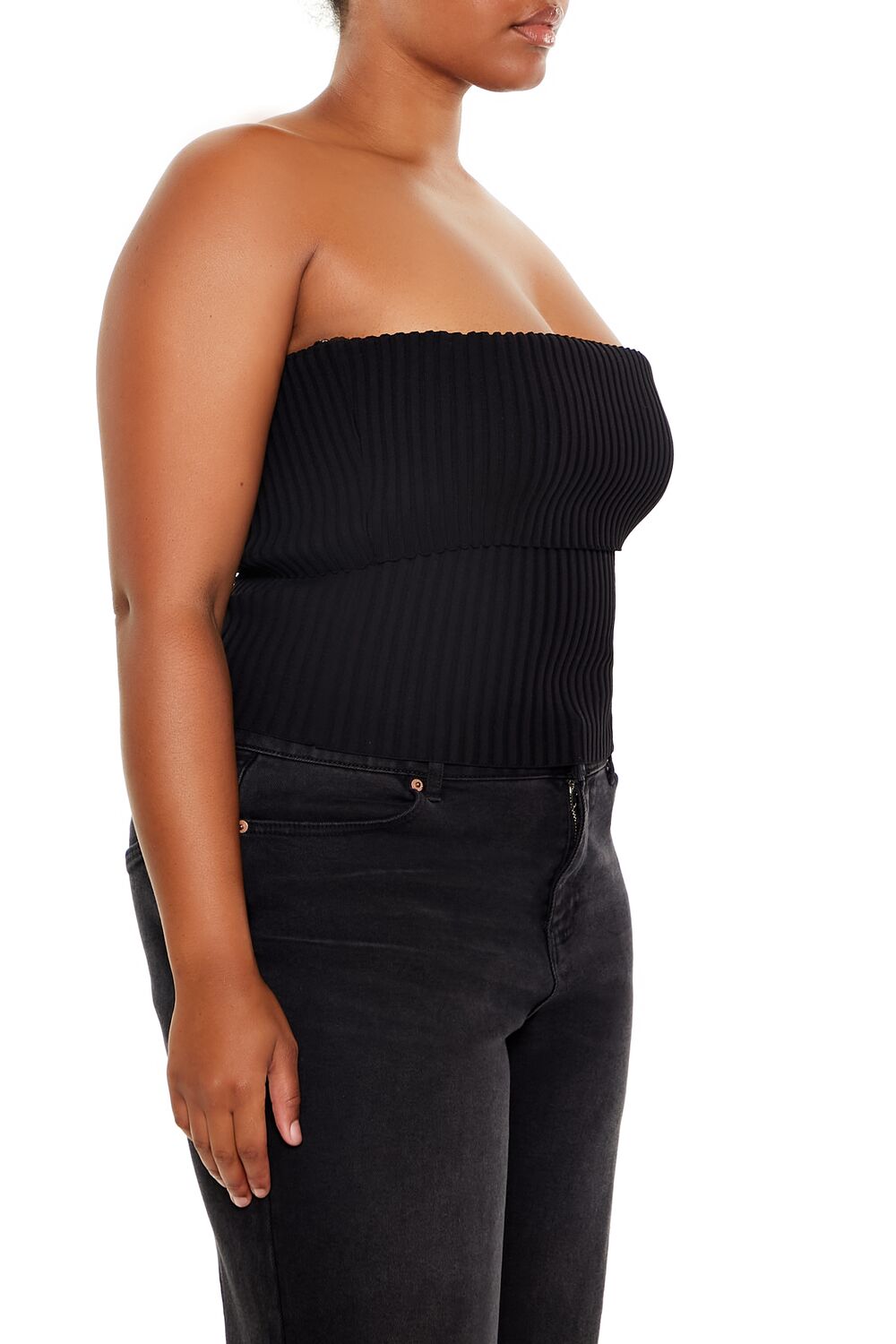 Ribbed Sweater-Knit Tube Top