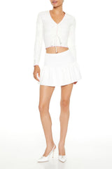 Pointelle Knit Cardigan Sweater