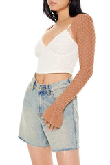 Trumpet-Sleeve Shrug Sweater
