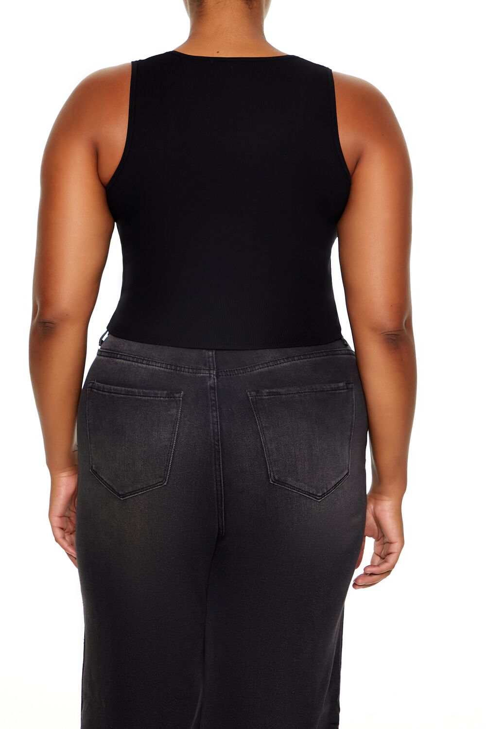 Plus Size Sweater-Knit Corset Tank Top
