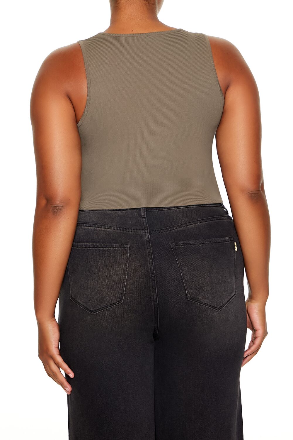 Plus Size Sweater-Knit Corset Tank Top