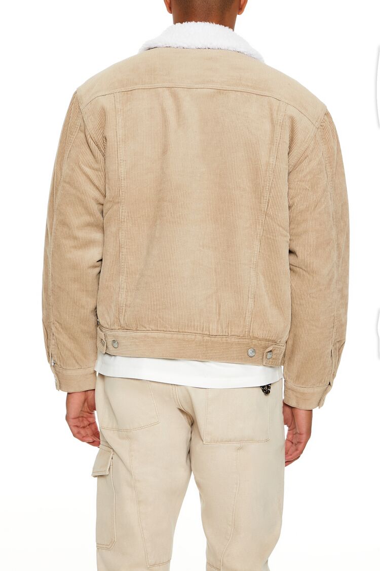 Faux Shearling-Trim Trucker Jacket