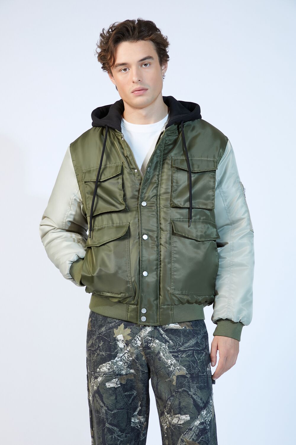 Colorblock Bomber Combo Jacket