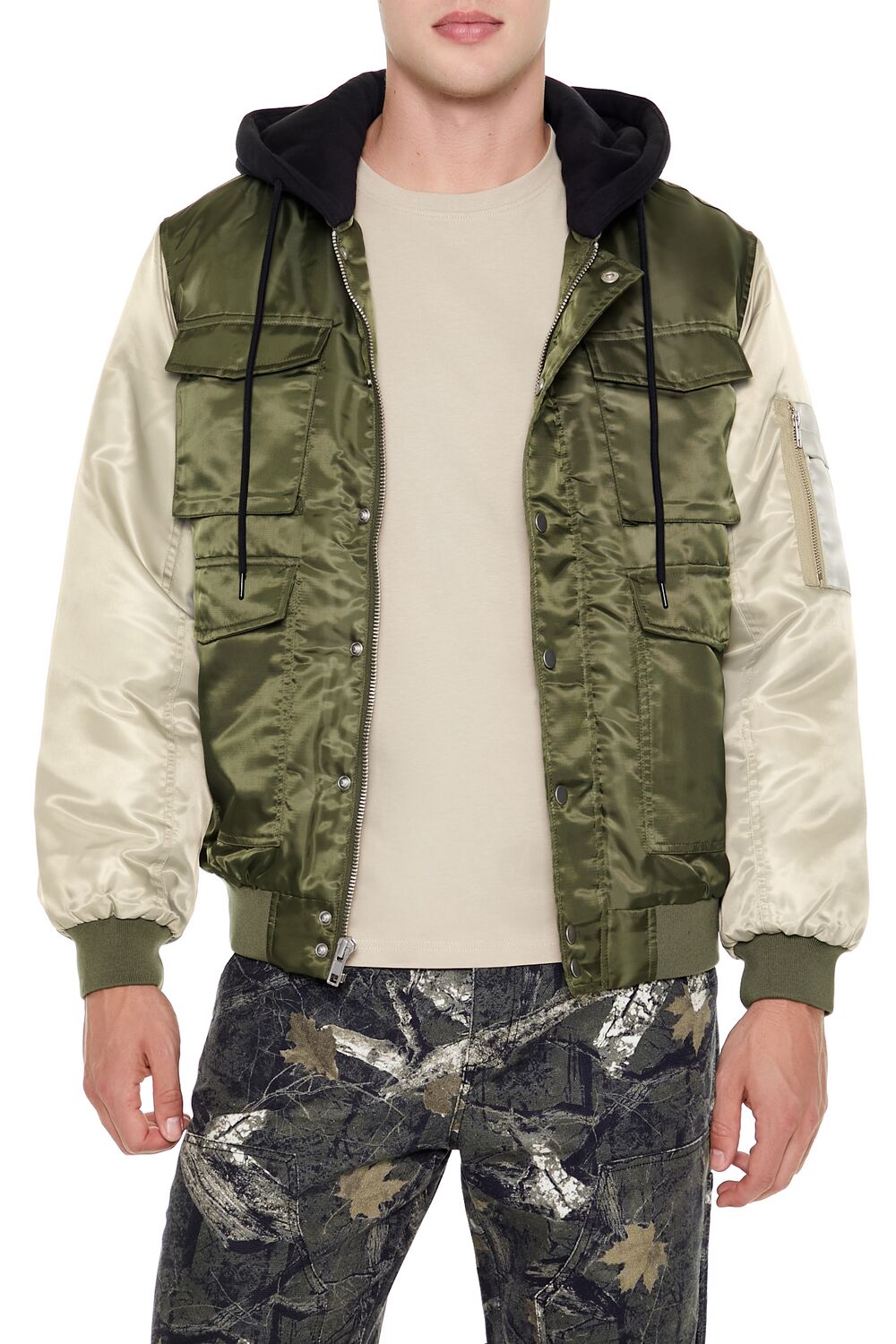 Colorblock Bomber Combo Jacket