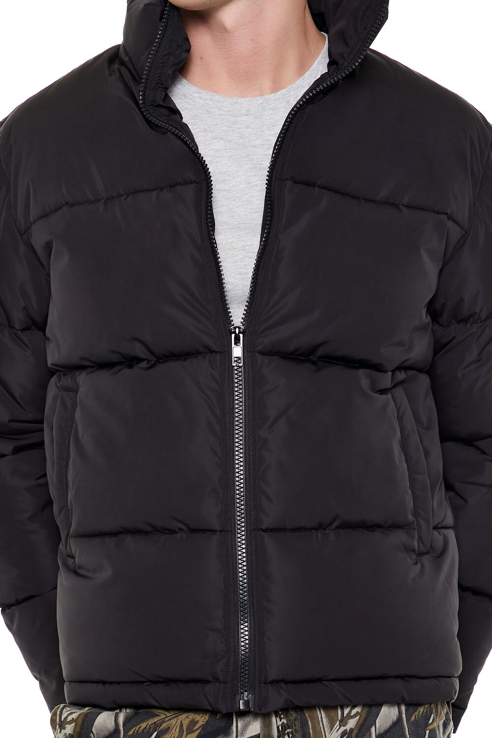 Quilted Funnel-Neck Puffer Jacket