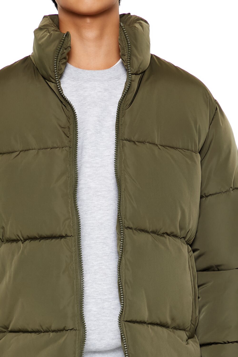 Quilted Funnel-Neck Puffer Jacket