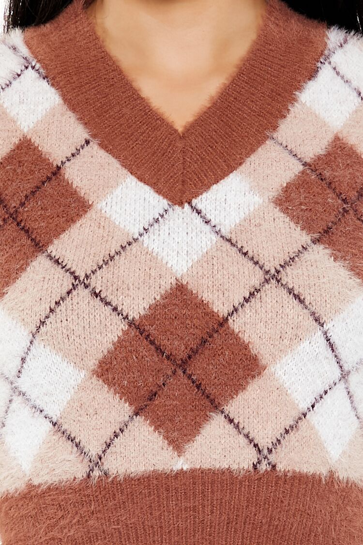 Cropped Argyle Sweater Vest