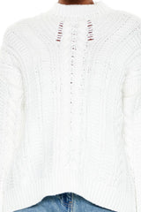 Lace-Back Cable Knit Sweater