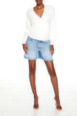 Drop-Sleeve Wrap Sweater