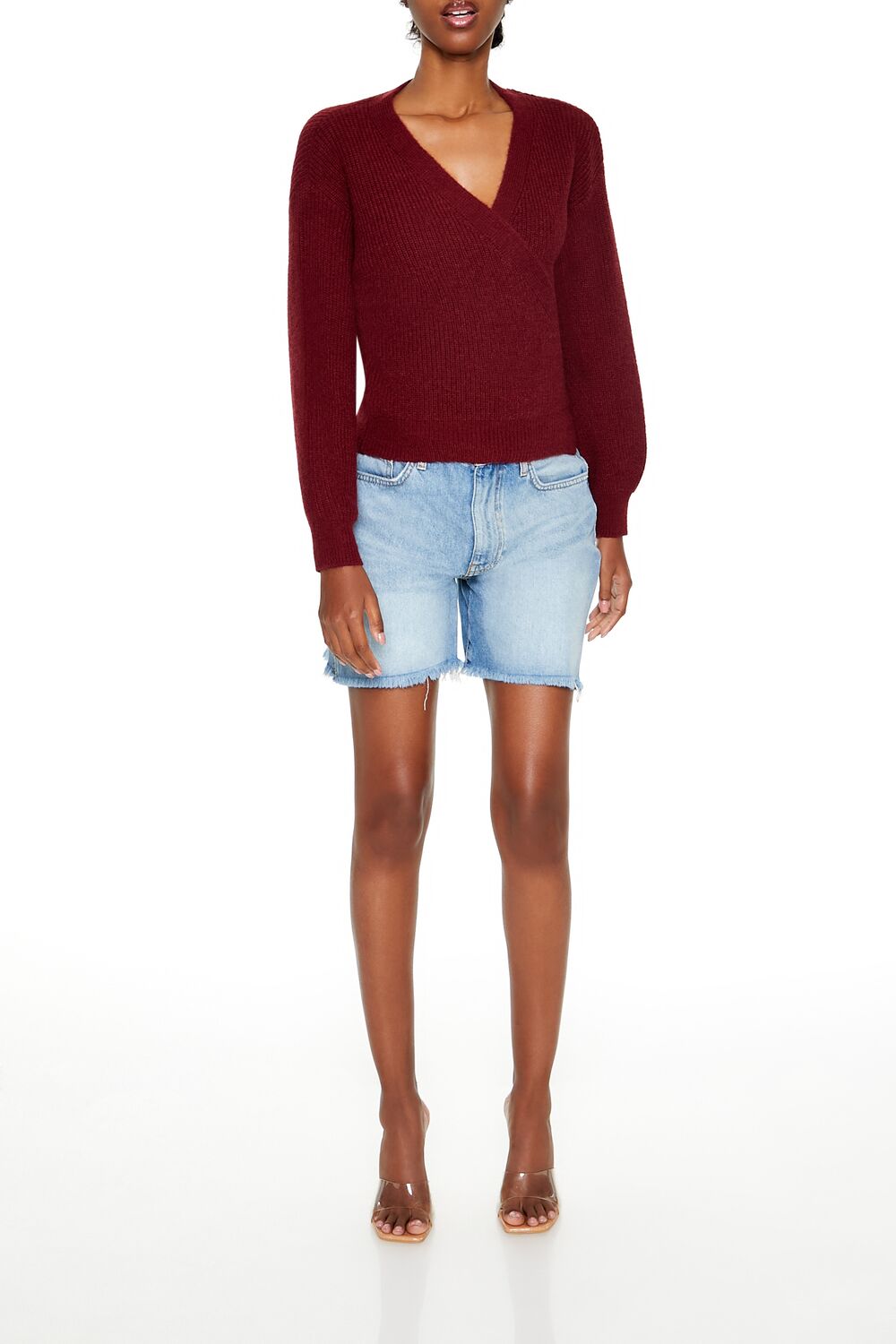 Drop-Sleeve Wrap Sweater