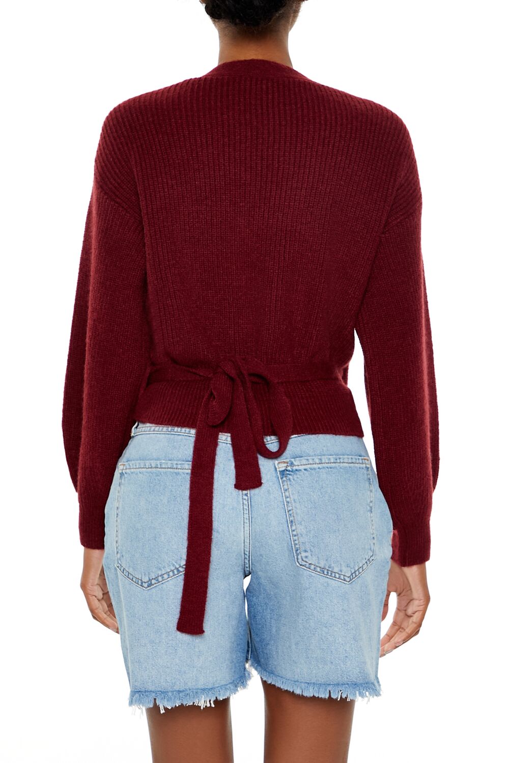 Drop-Sleeve Wrap Sweater
