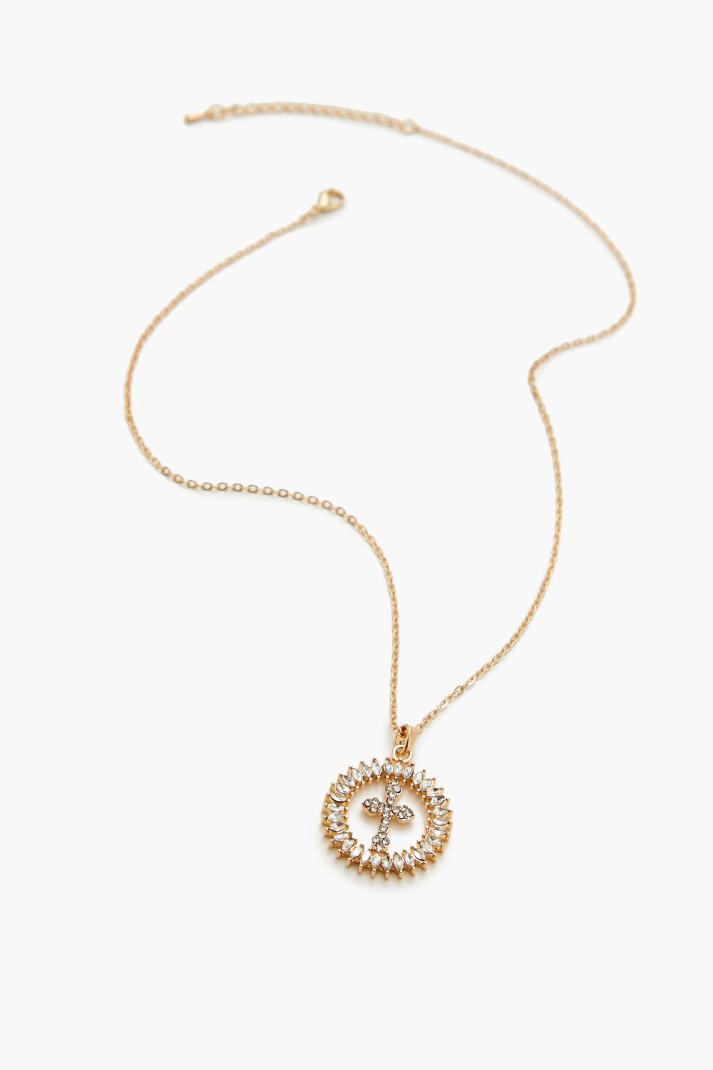 Faux Gem Cross Pendant Necklace