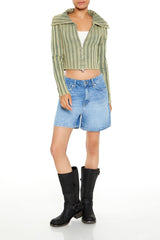 Cropped Zip-Up Sweater
