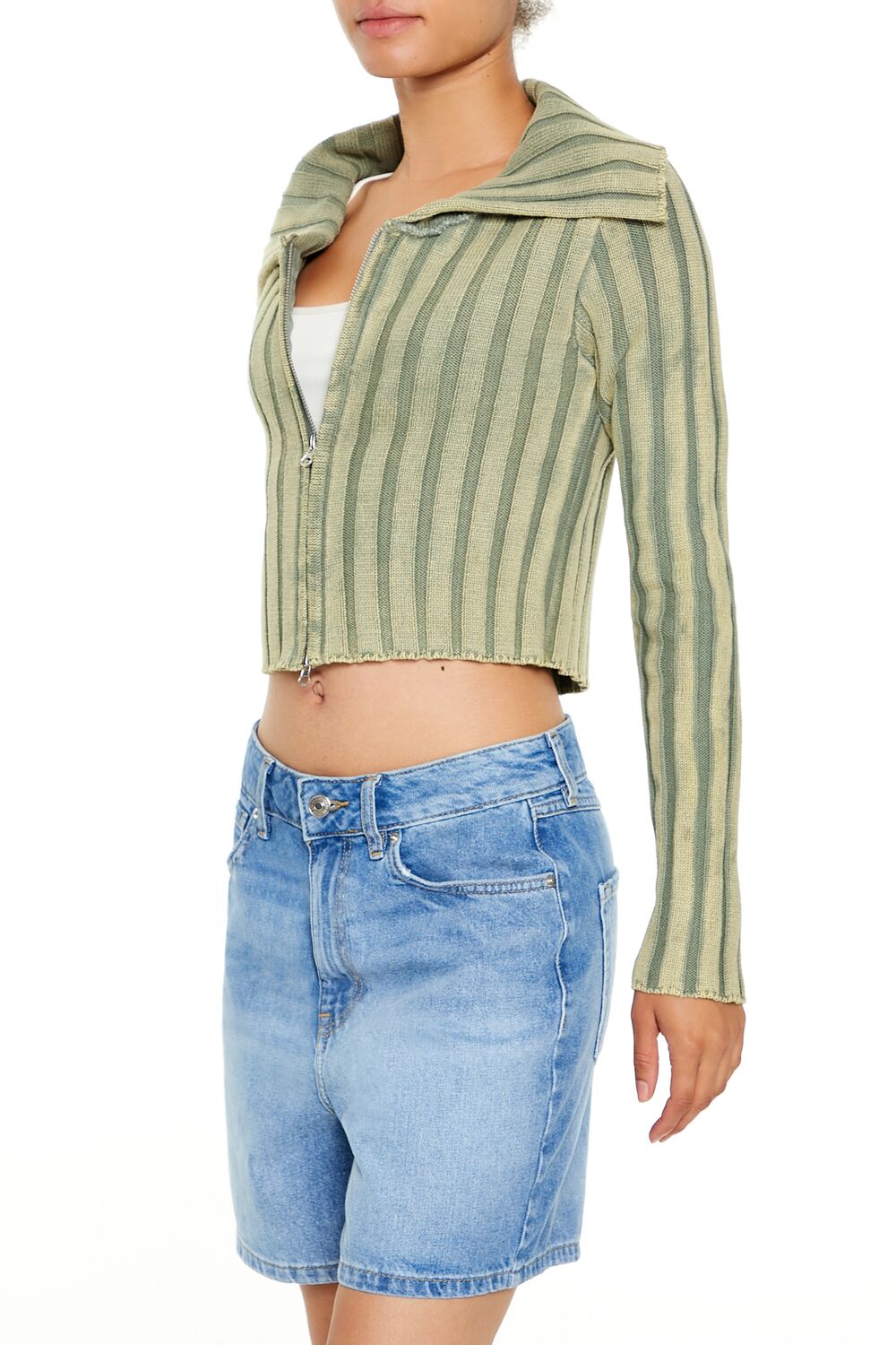 Cropped Zip-Up Sweater