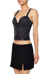 Denim Sweetheart Crop Top